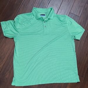 PGA Tour Lime Green & White Striped Polo size XXL